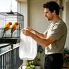 Soft Stretch Bird Cage Net Breathable Splash-proof Guard Cover for Parrot Parakeet Macaw Indoor Home Apartment Use