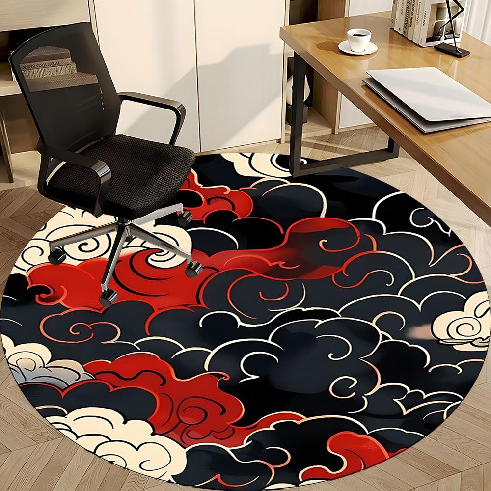 1pc Clouds Patterns Office Round Area Rug,  Mat Suitable For Office, Under Office Chairs Bedroom Living Room Home Decor, Room Deco