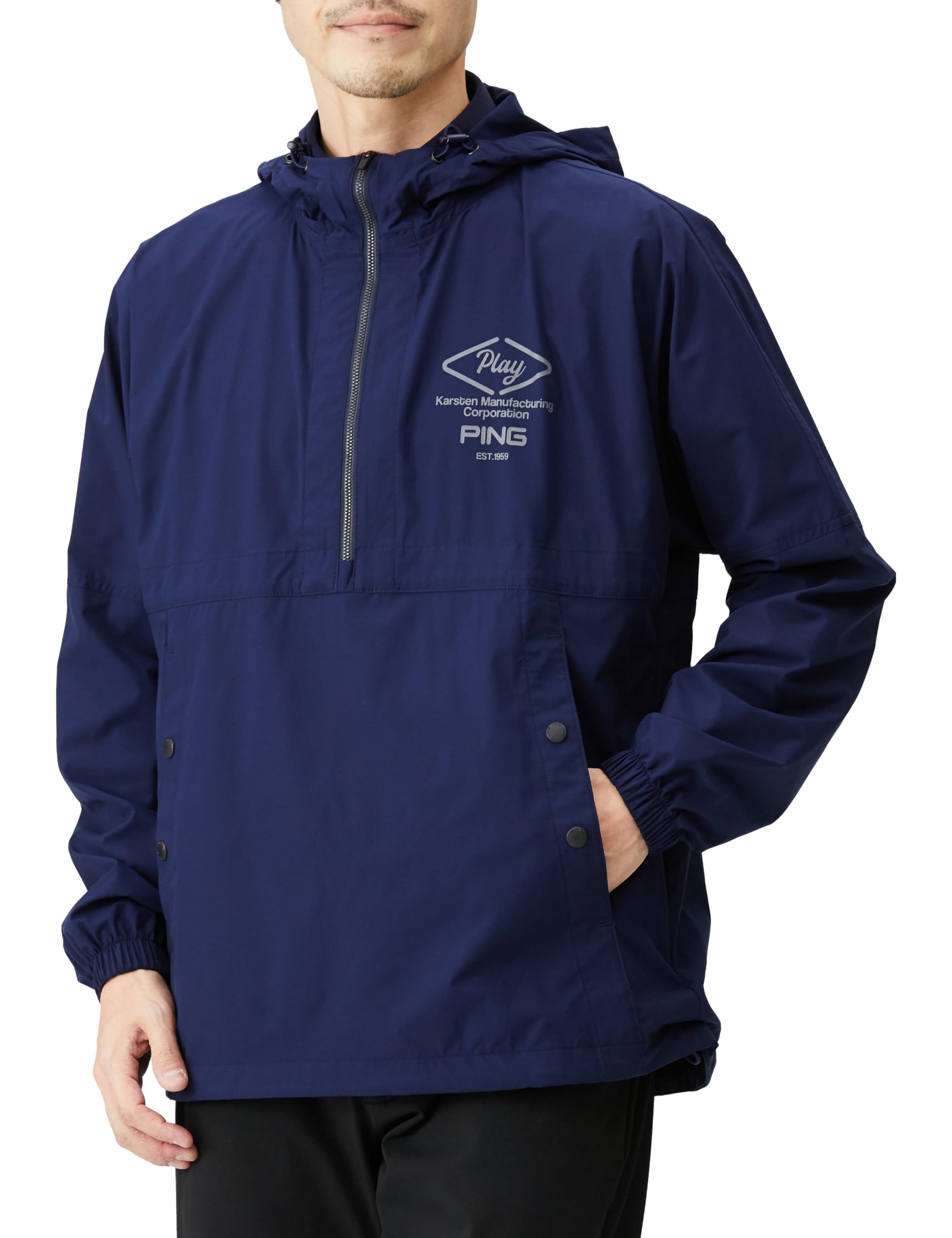 

Мужской блузон с длинным рукавом Ping Apparel (Водоотталкивающий: Высокая водоотталкиваемость, Включает чехол для хранения) / Гольф Верхняя одежда / 621-4120203 120_Темно-синий M