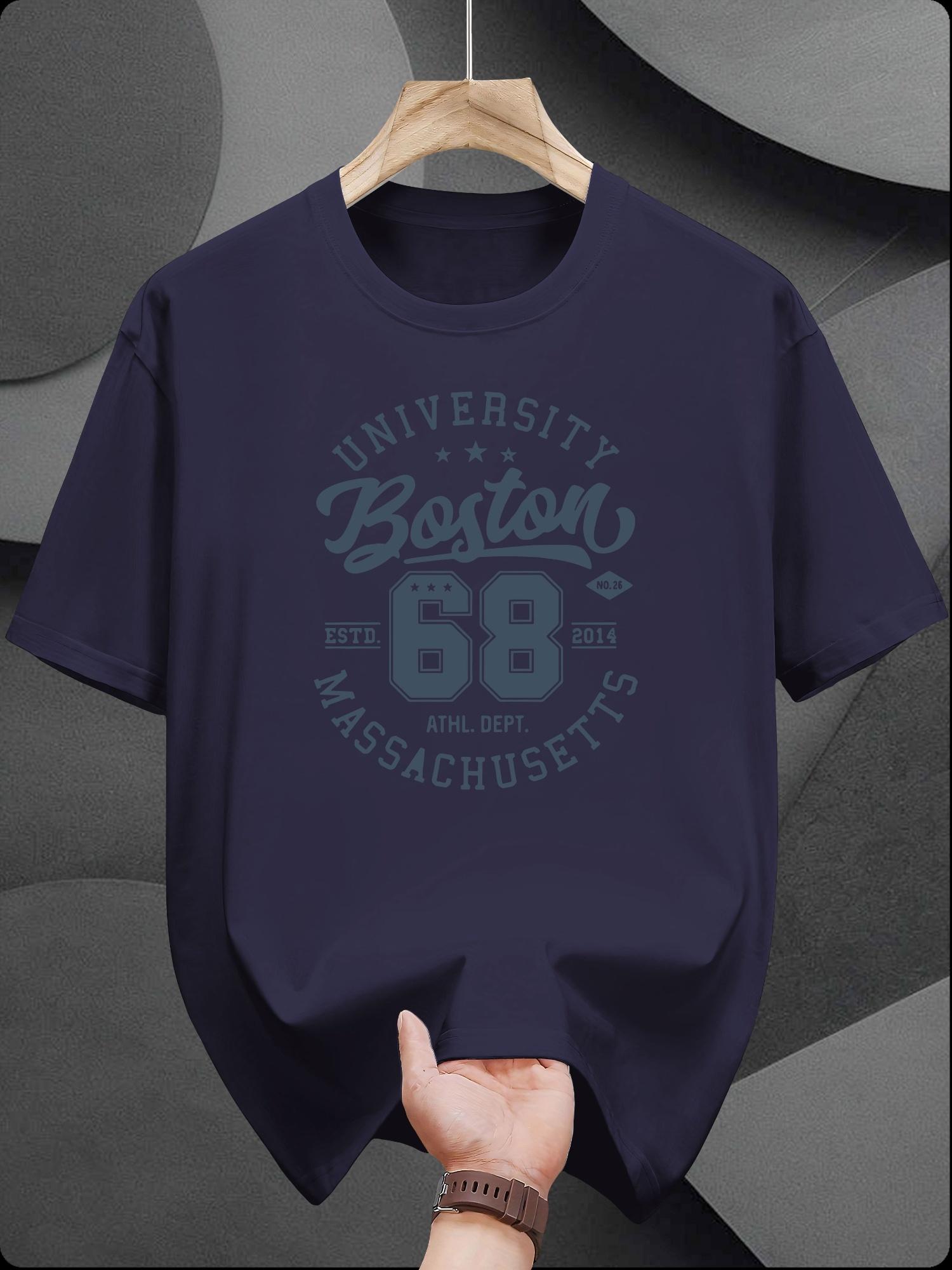 

Boston 68 Graphic T-shirt - Casual Summer Tee with UNIVERSITY OF BOSTON Print XXL