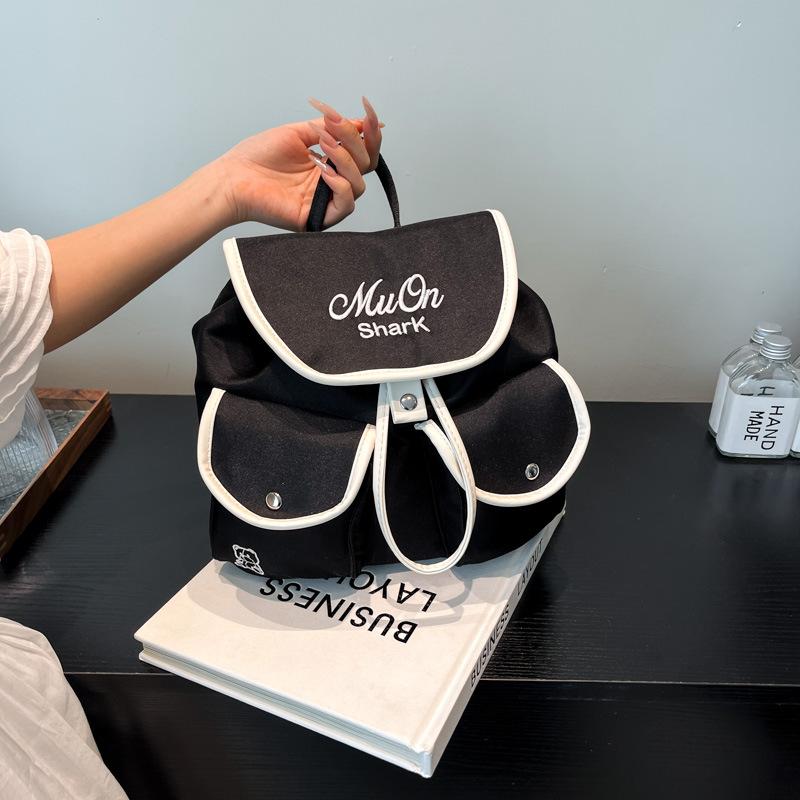 College Style Nylon Backpack Bag Women's 2025 New Fashion Letter Backpack Large Capacity Student Bag