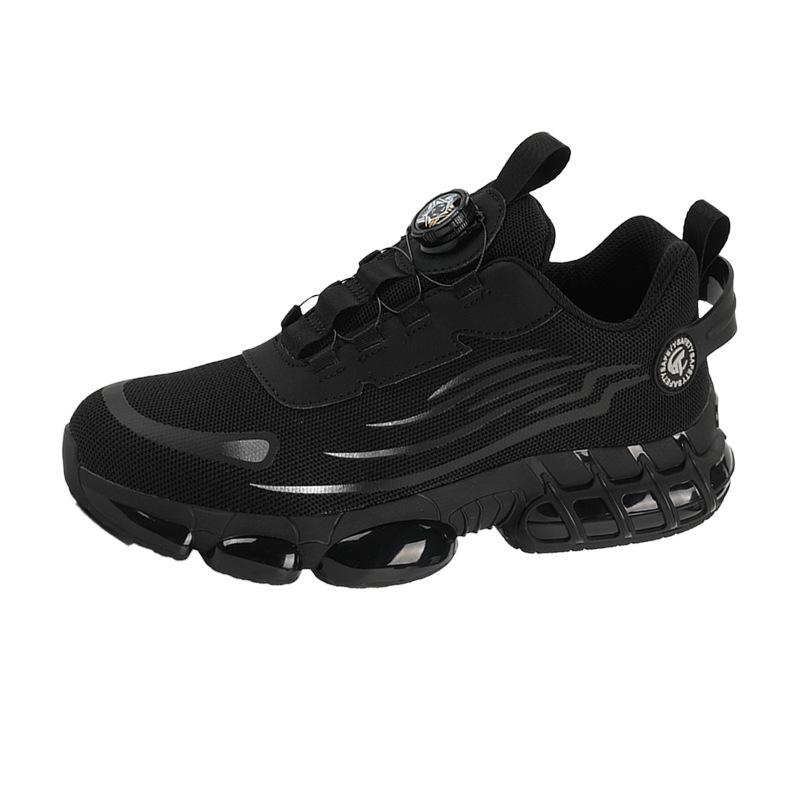 Summer Men's Breathable Safety Shoes: Anti-Smash, Anti-Puncture, Anti-Slip, Wear-Resistant, Fashionable with Rotating Button.