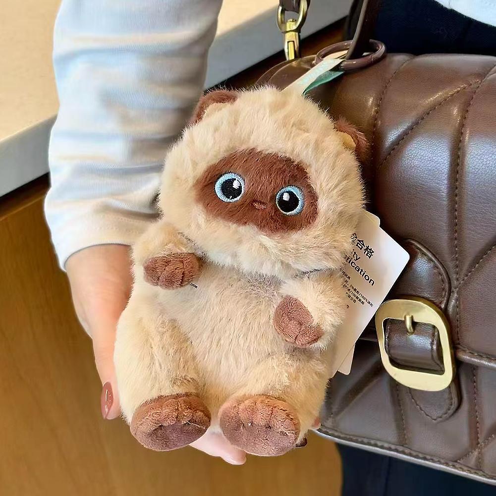 Katze Lustiger Plüsch Schlüsselanhänger Kreative Hässliche Niedliche Kätzchenpuppe Tasche Anhänger Cartoon Plüschtier Für Rucksack Auto Dekoration Geschenk