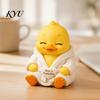 Lightweight Duck Decor for Shelves 3D Printed Sad Yellow Figurines, Cute Tired Worker Resin Novelty Figures Collectors Desk Ornaments Home Office,