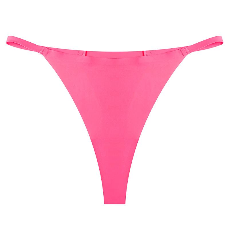 Women's Spring and Summer Sexy Thin Belt One Piece of Ice Silk Breathable Quick Dry Low Waist Non Mark Thong Underwear