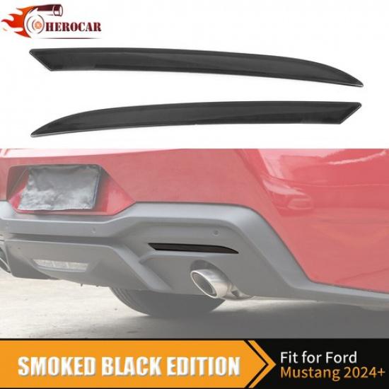 Smoked Black Rear Fog Light Lamp Trim Cover For Ford Mustang 2024-25 Accessories