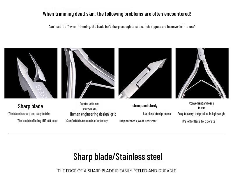 SULLMAR Dead Skin Scissors & Pliers Set (Gold & Silver, Stainless Steel, Double Fork) D-501/D07/D03