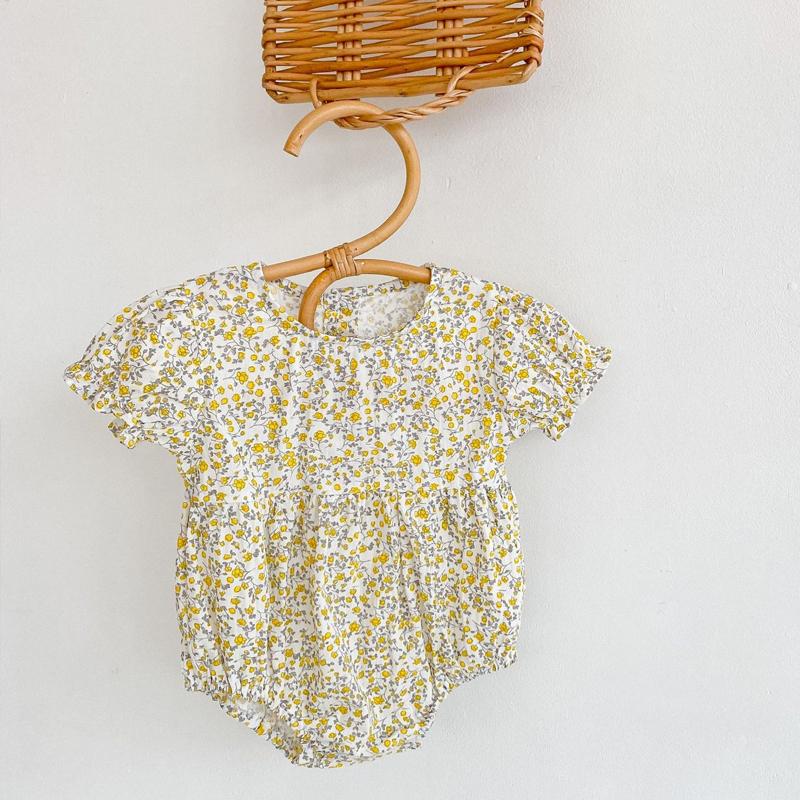 New Summer Baby Clothing, 0-3 Year Old Baby Girl Floral Jumpsuit with Suspender Skirt Set