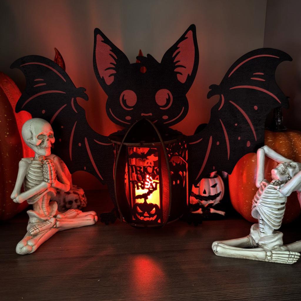 Creative Halloween Wooden Hollowed-out With Lights, Pendants, Display Stands, And Small Night Lights.