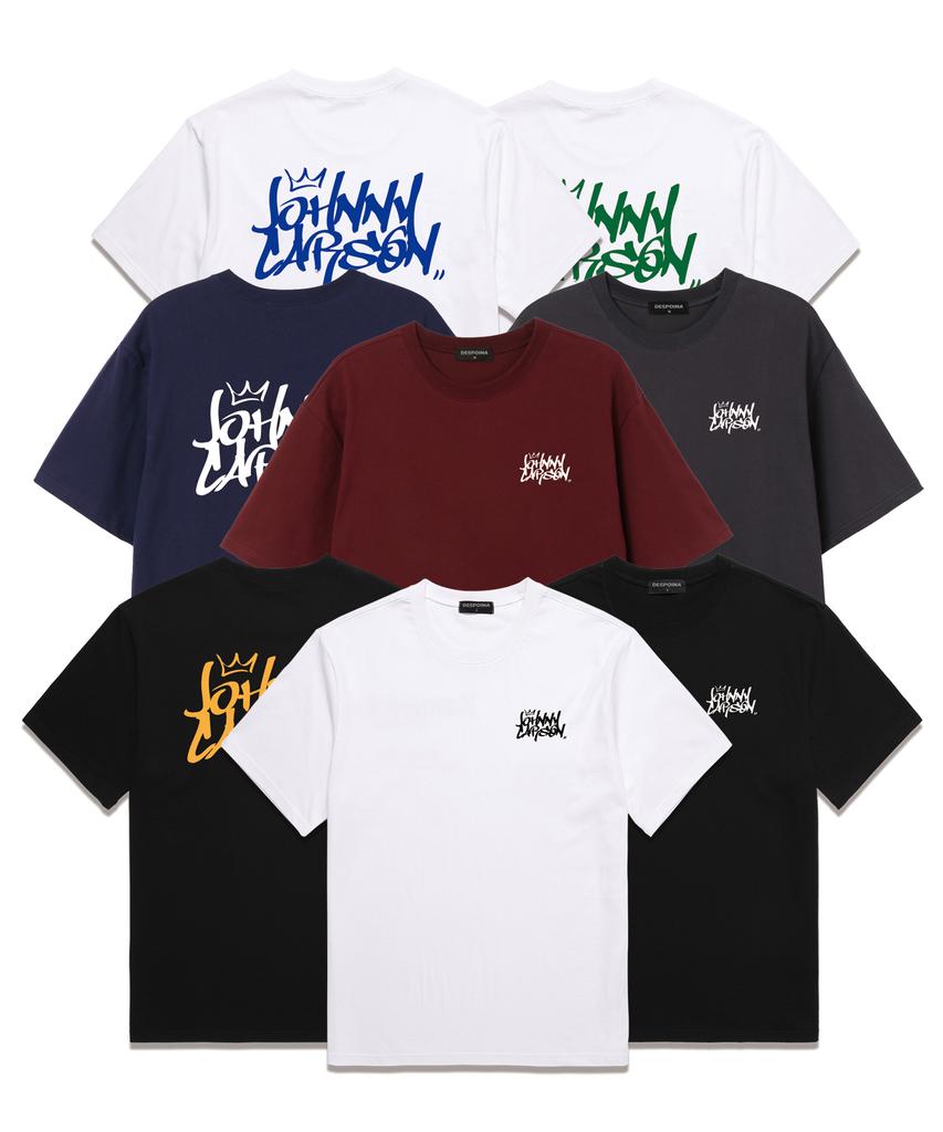 JOHNNY CARSON Classic Graffiti Logo Short Sleeve T-Shirt (Jcss102) White/Green (Type B)