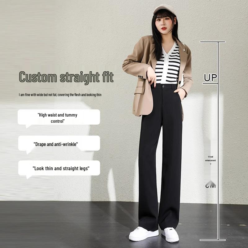 Women's Wide-Leg High-Waist Black Suit Pants - Spring/Summer 2026
