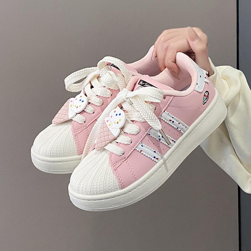 

2025 маленькие белые туфли детские летние новые корейская версия ins студентки досуг спорт универсальные кеды для скейтборда уличная съемка M76 40