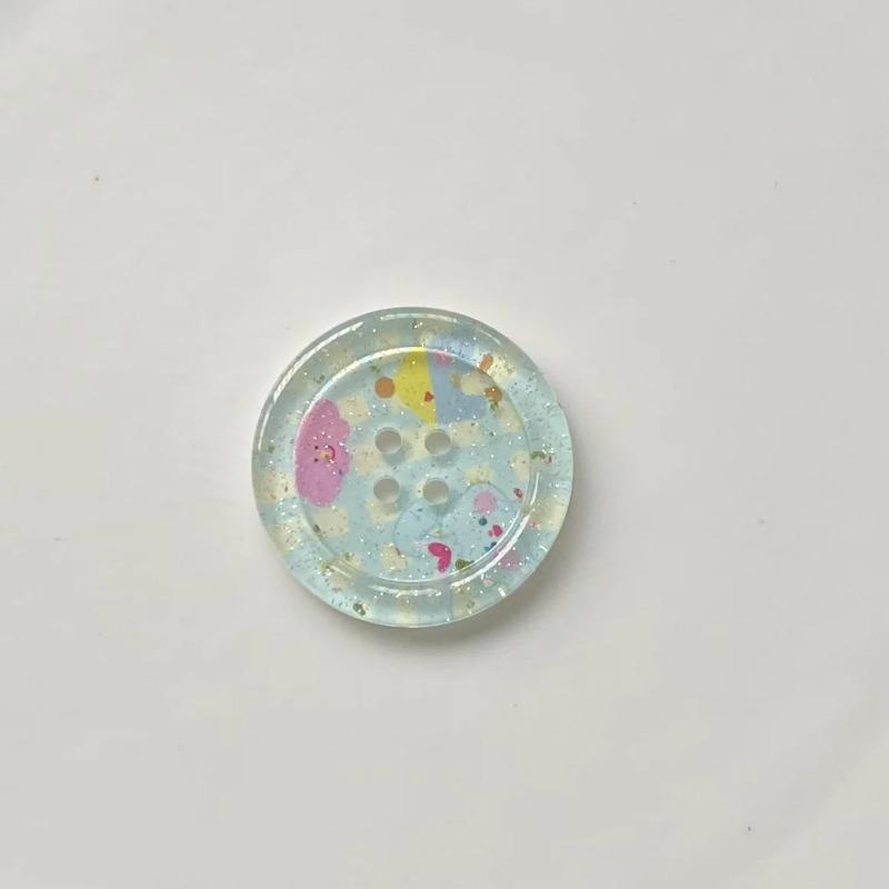 10Pcs Shining Powder Cute Cartoon Round Button - Clothing Sewing Accessories for Kids Woman Hairpins Clip DIY Deco for Girls