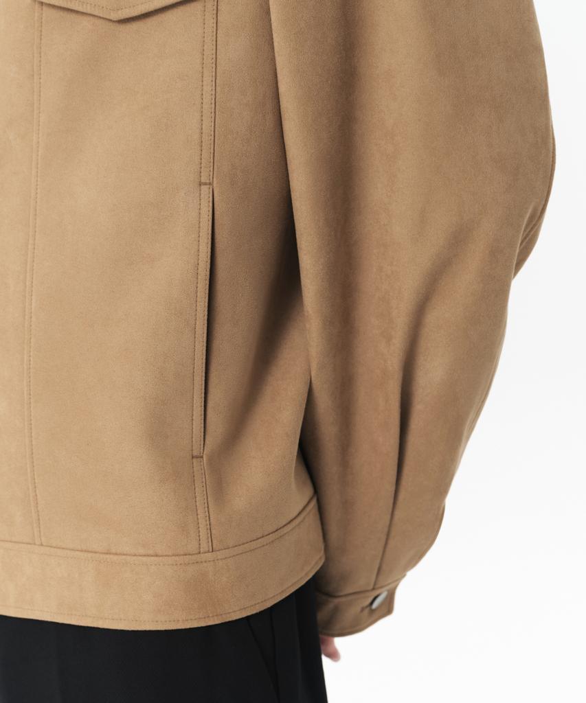 Musinsa Standard Synthetic Suede Minimal Trucker Jacket [Beige]