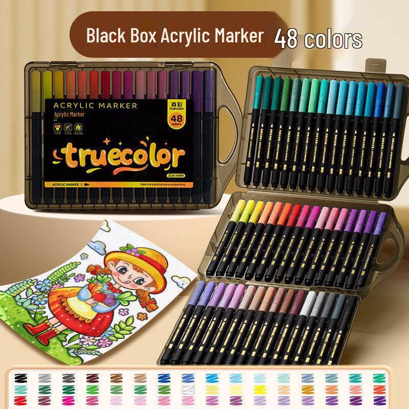 True Color Stackable Soft Tip Acrylic Marker – Non-Bleeding, Washable, Watercolor Pen for Art & Graffiti.
