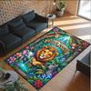 Leopard Theme Crystal Velvet Floor Rug Personalized Custom Name Text Warm Carpet Home Decoration