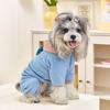 Warm Dog Striped Jumpsuit Fleece Puppy Hood Pajamas Puppy Homewear Dog Overalls  Winter Season