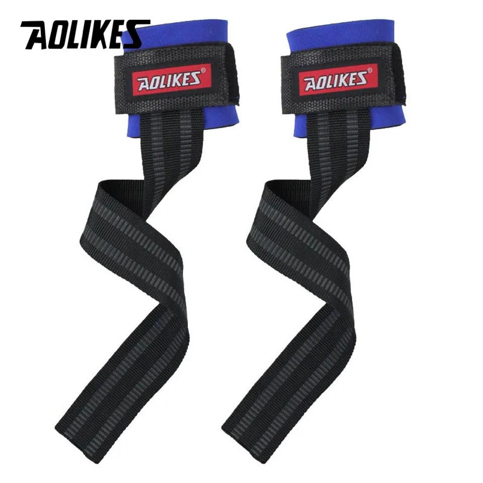 Aolikes 1 Pair Weight Lifting Wrist Straps Fitness Bodybuilding Training Gym Crossfit Lifting Straps With Non Slip Flex Gel Grip
