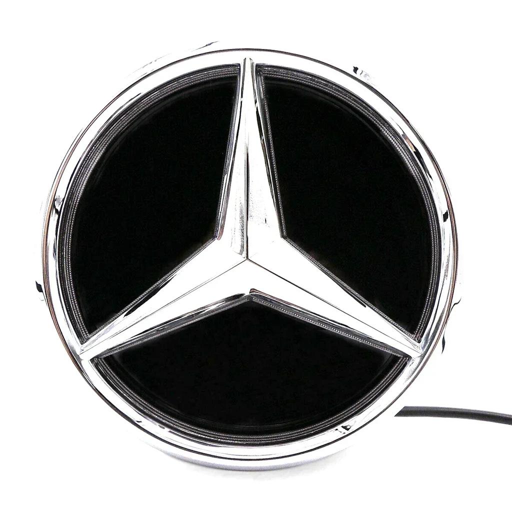 Autoaufkleber 2025 Heiß Für Mercedes Benz Chrom Silber Und Glänzend Schwarz Frontgrill Stern Emblem Beleuchtetes Logo Für Mercedes Be