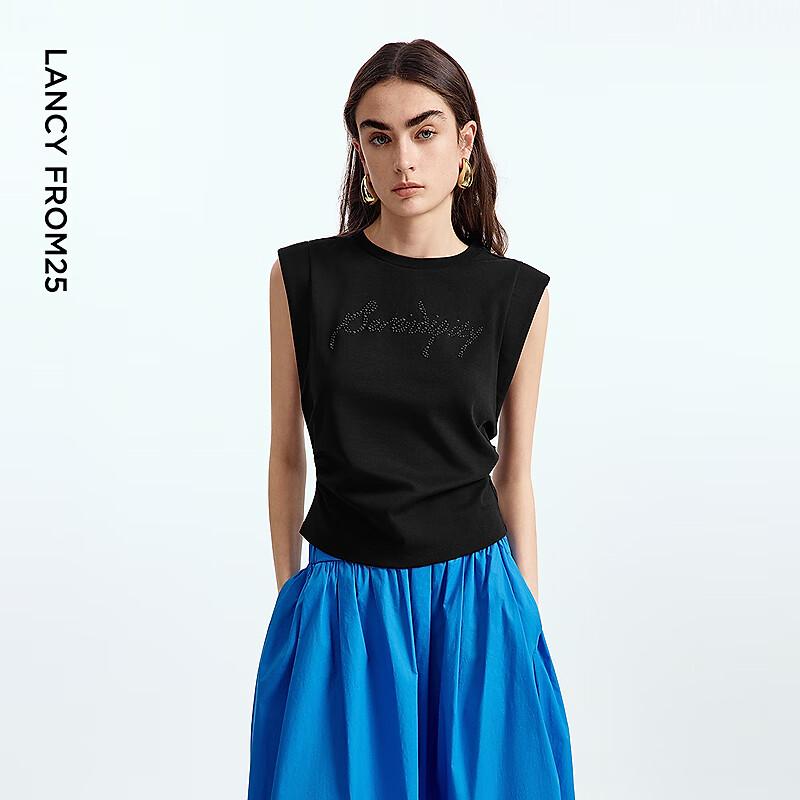 

Langzi Cotton Round Neck Flutter Sleeve T-Shirt S