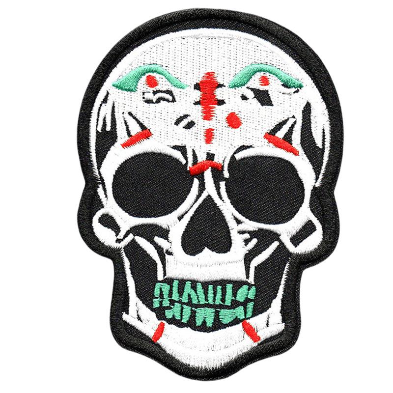 European And American Locomotive Punk Style Cloth Sticker Skull Ghost Head Shoes And Hats Bag Clothing Accessories Handmade Diy Embroidery Patch