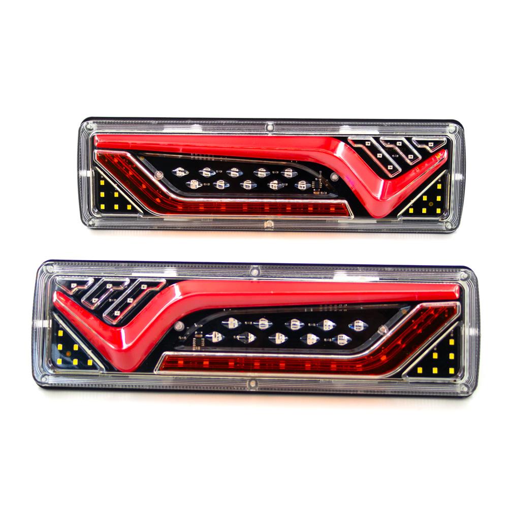 2Pcs 12V 24V Car Trailer Trucks Tail lights Car LED Rear Tail Light Running Turn Signal Rear Lamps Lorry Bus Taillight Parts 2pcs