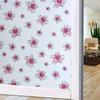 1 Roll Adhesive Lily Pink Pattern Window Film, Removable Frosted Glass Sticker for Bedroom/Bathroom/Office, Cuttable Privacy Decor