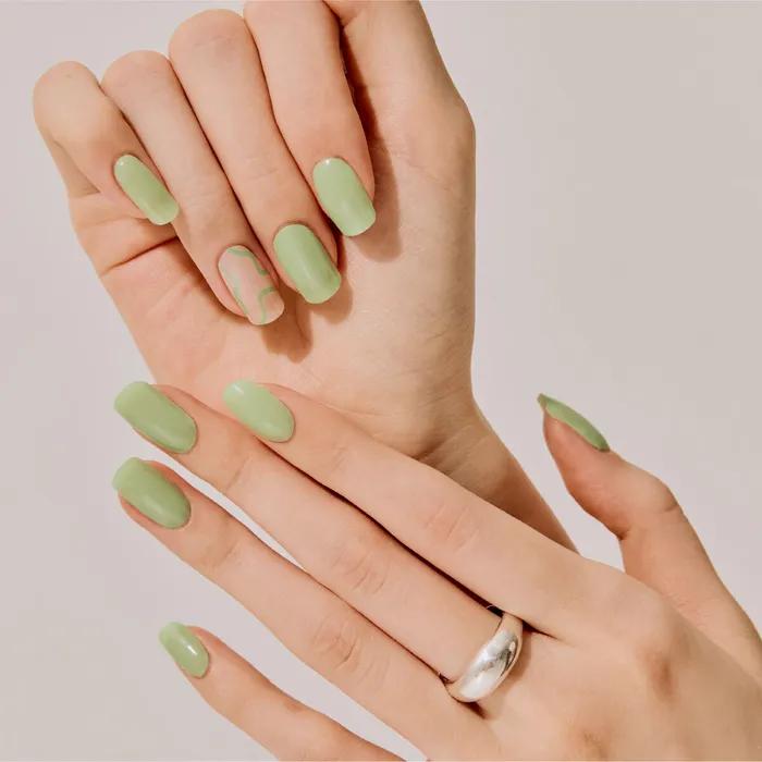 Green Bikini Gel Nails