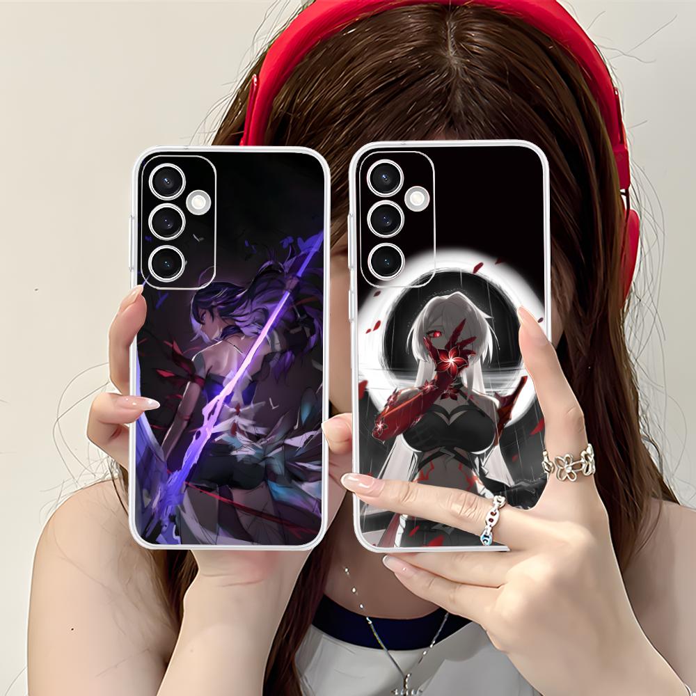 HSR Acheron Clear Mobile Phone Case for Samsung Galaxy S25 S24 S23 S22 S21Plus FE Ultra Colorful Cover