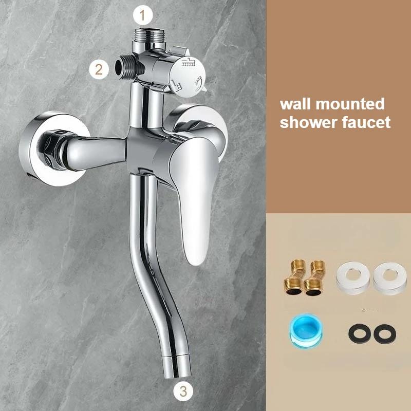 

Бытовой Смеситель для Душа в Ванной Комнате 3 Режима Холодный Горячий Смеситель Кран Смеситель для Ванны Душевые Аксессуары Настенный Смесительный Клапан серебряный