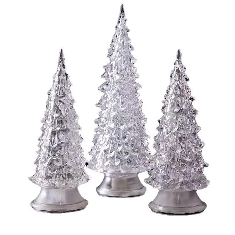 Colorful Acrylic Christmas Tree Night Lights (3-Pack, 22cm)