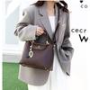 Elegante bolso tipo cartera con cremallera, moderno bolso de mano de gran capacidad para el trabajo, moderno bolso de mano con doble asa
