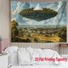 Floating Temple Scenery Digital Printing Polyester Wall Tapestry Suitable for Use In Living Rooms Bedrooms Offices Bars Party