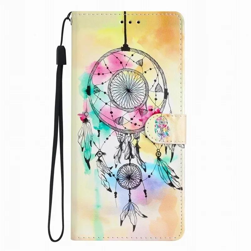 Cute Rose Flower Painted Case for Samsung Galaxy A22 A21S A15 A16 A17 A20 A20E A23 A24 A25 A26 A30 A30S A32 5G Cash Wallet Coque