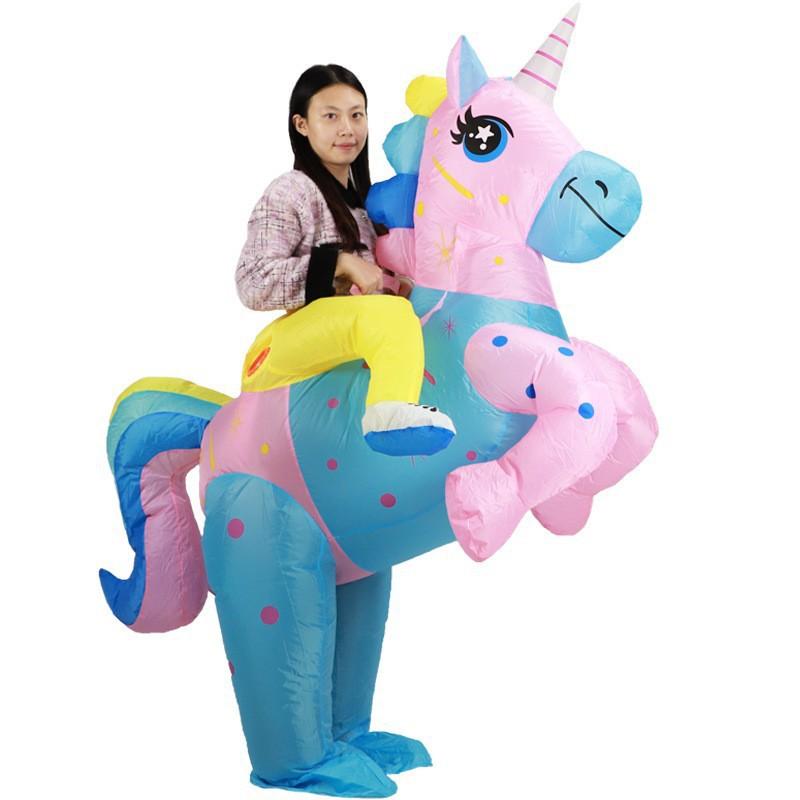 Costume gonfiabile unicorno, Costumi gonfiabili unicorno divertenti per feste di Natale e Halloween, Cartoni animati