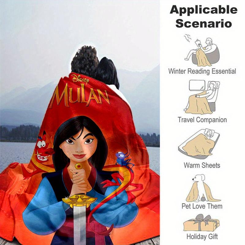 1 Stück, Disney Mulan Heimdekorative Kuscheldecke Weiche Decke für Sofa, Bett, Auto, Reisen, Camping, Büro-Nickerchen, Geschenkidee