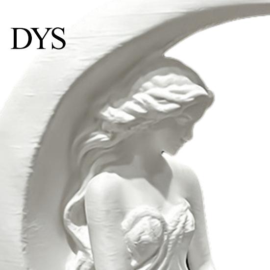 Literary Style Statue Moon Goddess Fairy Figurine, Matte White Sculpture, 3D Printed PLA Bookshelf Ornaments Winged Statue, Mystical Fantasy