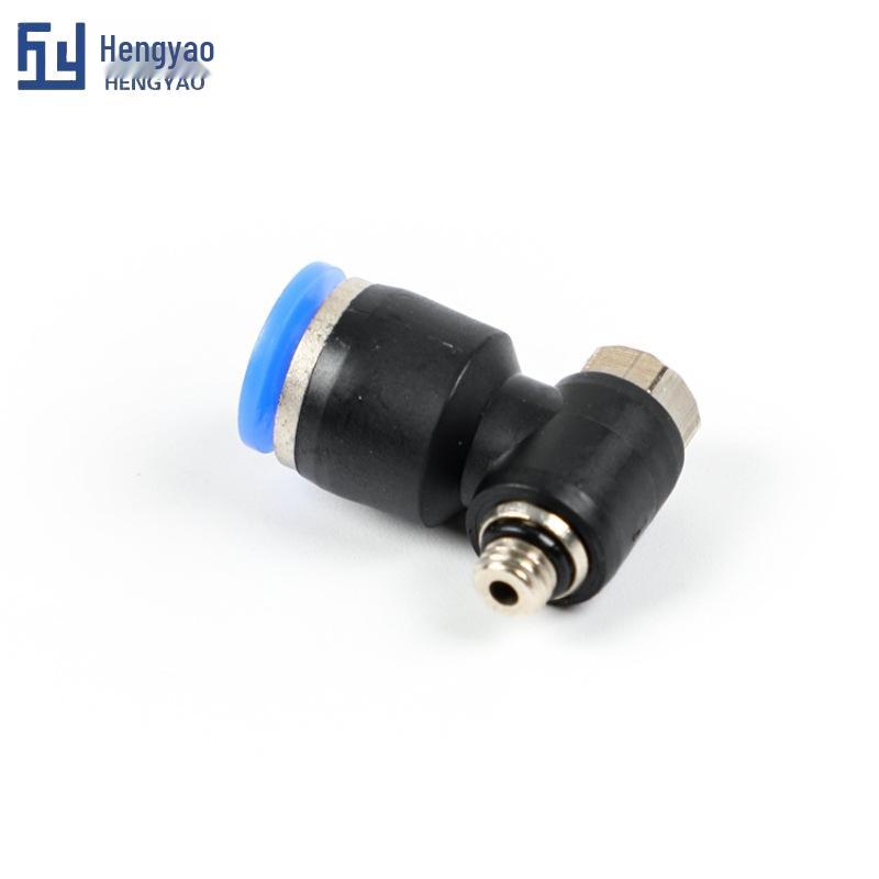 Pneumatic Air Hose Quick Connect External Hex Fittings, PH4/6/8-02/03MM Copper Right Angle Elbow