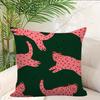 1Pc Pink Leopard Print Throw Pillow Cover, 2D Double-Sided Print Soft Polyester Cushion Case For Home Sofa Bedroom Car Decor