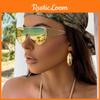 Hipster Fashion Oversized Square Mirror Sunglasses With Pc Lenses For Men Women