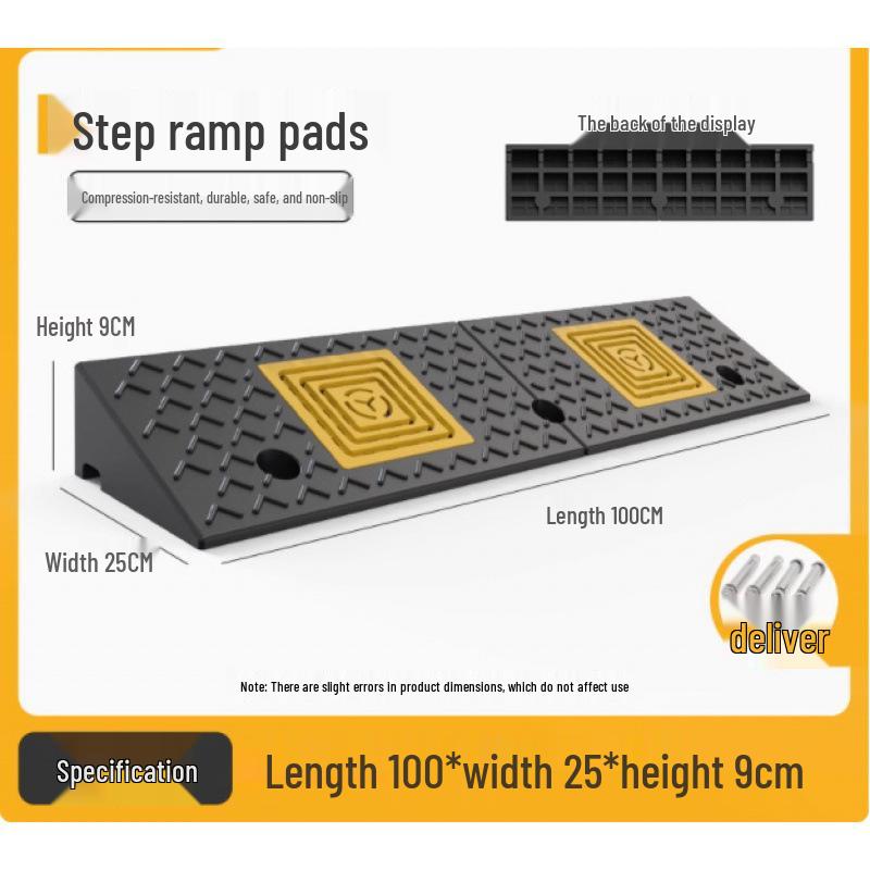 Rubber Curb & Threshold Ramp Mat for Home and Car 