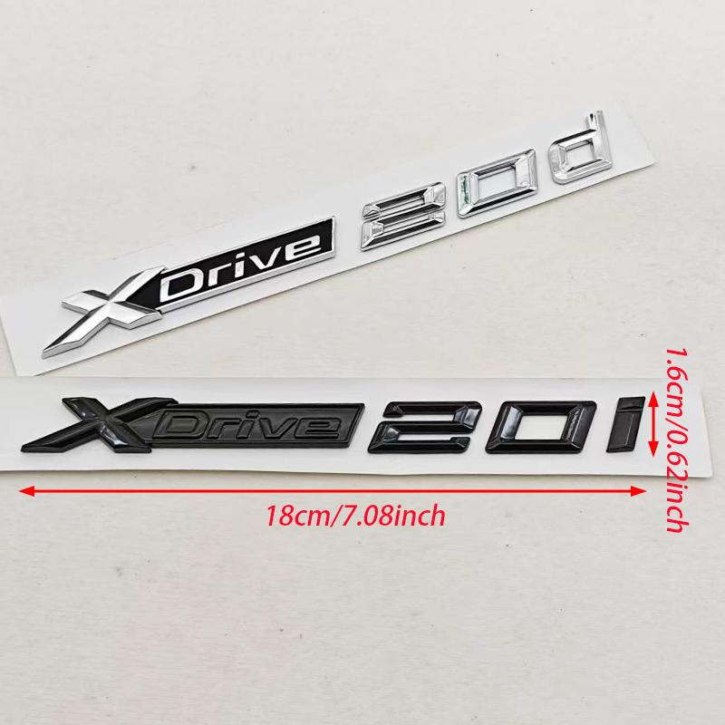 3D ABS Chrom Czarny Litery Logo Samochodu XDrive 20i 20d Emblemat Tylna Klapa Bagażnika Naklejki na Drzwi Boczne Dla Akcesoriów BMW XDrive
