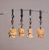 Golden Sandalwood Zodiac Animal Carving Keychain - Solid Wood Cultural Craft