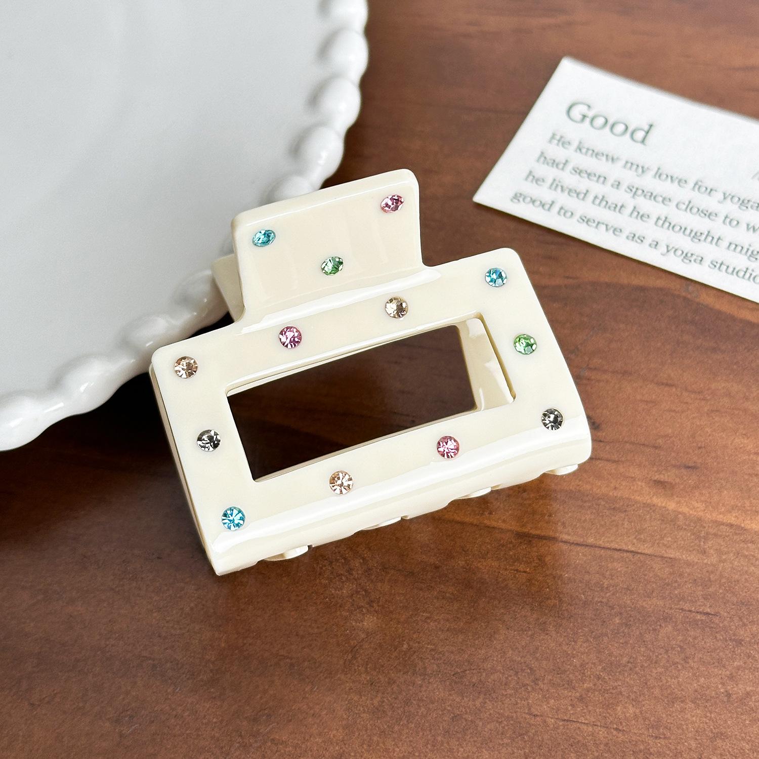 

Уникальные заколки-крабы для волос из ацетата, украшенные стразами, для женщин, придающие нотку гламурного стиля и Square 5.4cm