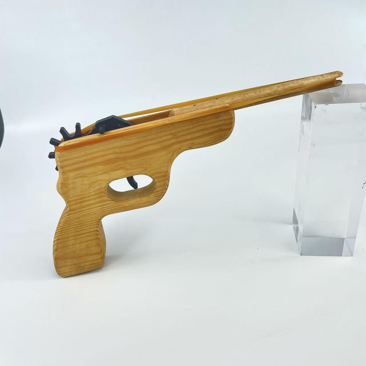 Handcrafted Wooden Rubber Band Gun - Nostalgic Toy Other