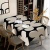 Rechteckige Tischdecke mit Blumenmuster - Schwarz-Weißes kräftiges Blumenmuster, Strapazierfähiges Polyester für ganzjährige Nutzung in Küche, Esszimmer, für Partys