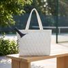Padded Tennis Tote with Racket Holder | Zippered, Bag, for Gym Black