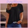 Camiseta Informal de Poliéster con Efecto 3D y Mangas Cortas para Mujer Verano