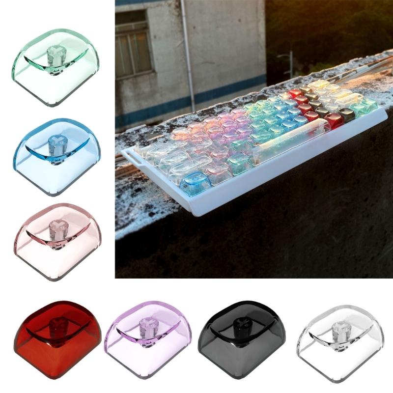 10Pcs Transparents Blank Keycap Set 1.25U MOA Profile Crystal Translucents Keycaps for Mechanical Keyboards