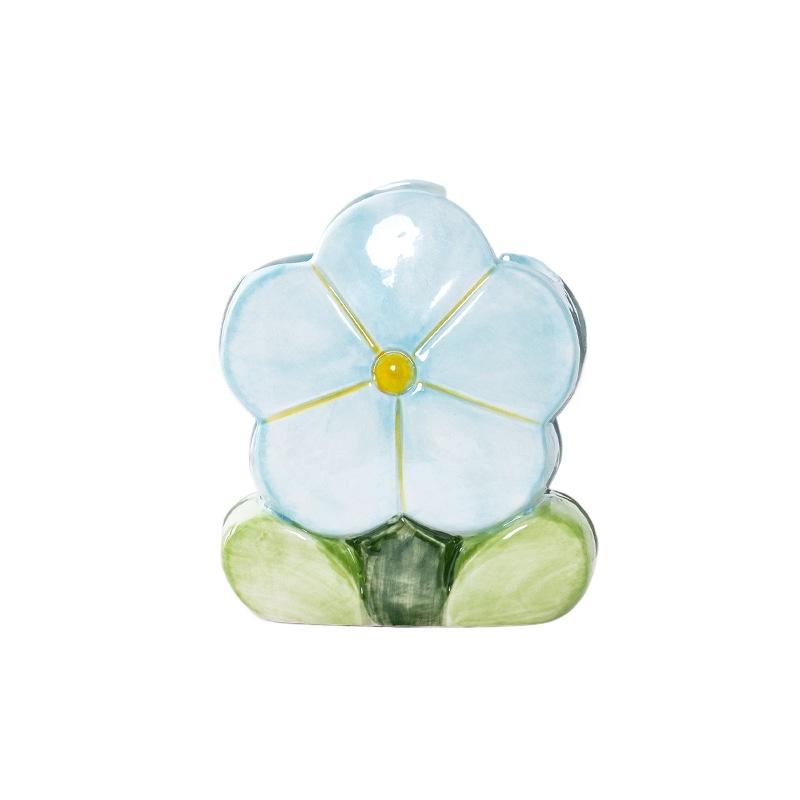 Flower Pen Holder Ceramic Desktop Decoration Cute Girl Desk Office Storage Box Stationery Shelf Storage Tank